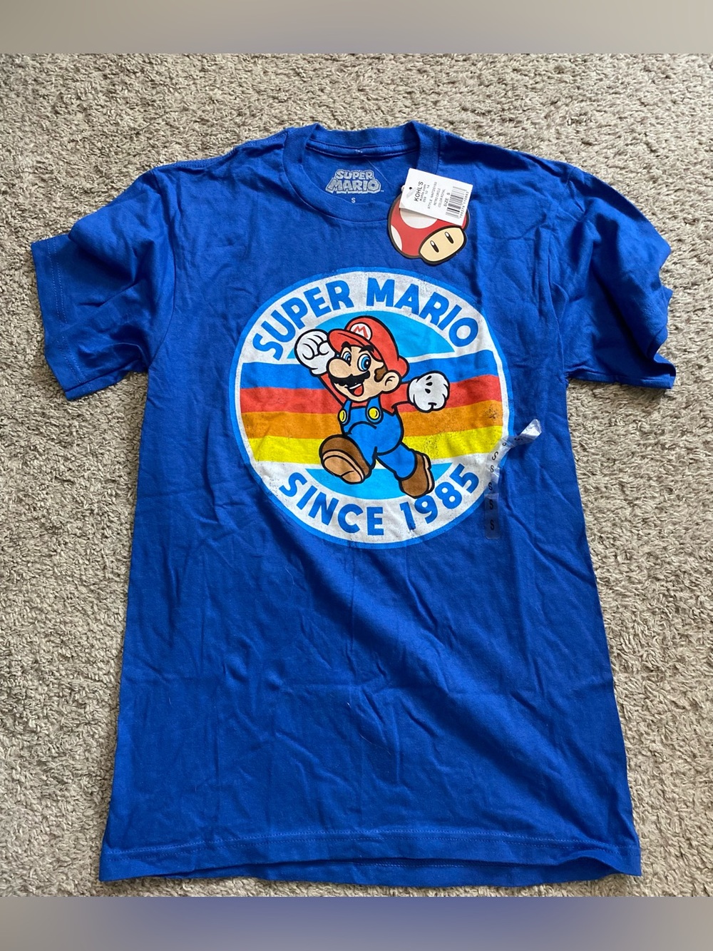 Super Mario Men's Blue Graphic Tee - Since 1985